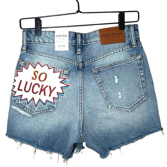 NWT Lucky Brand Women’s So Lucky High Rise Cut Off Denim Shorts Size 2/26 - Picture 4 of 7